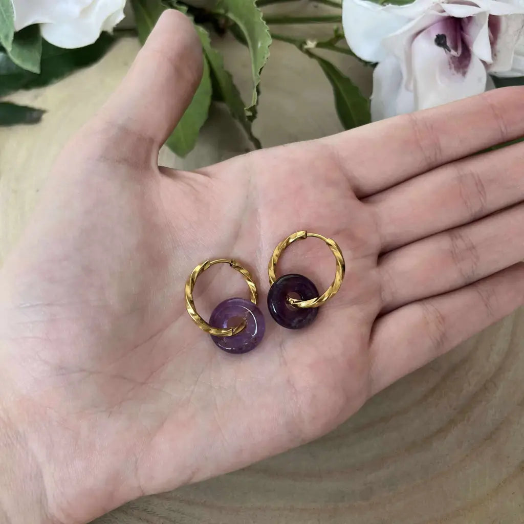 Boucles d’oreilles Donuts en Pierre Naturelle - boucles