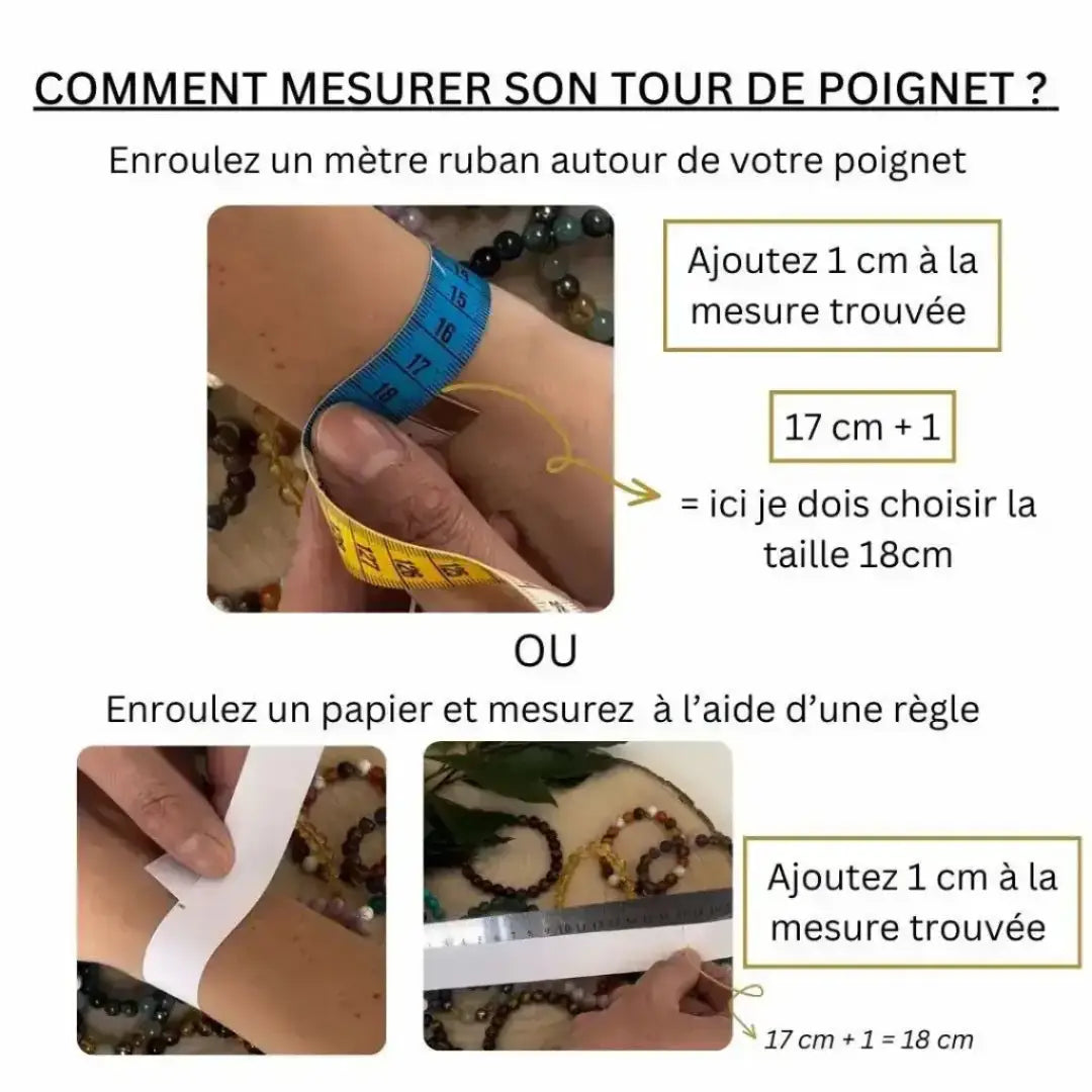 Instruction sur la façon de mesurer son tour de poignet pour choisir un Bracelet Oeil de Chat idéal