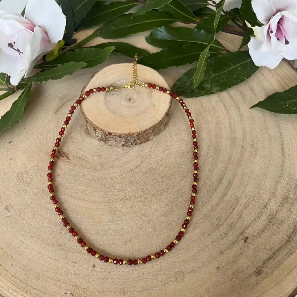 Collier Eden Cornaline - bijoux pierre naturelle et acier