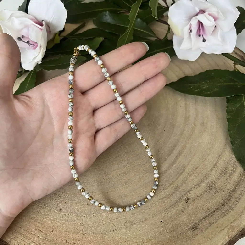 Collier Eden Howlite Blanche - bijoux pierre naturelle