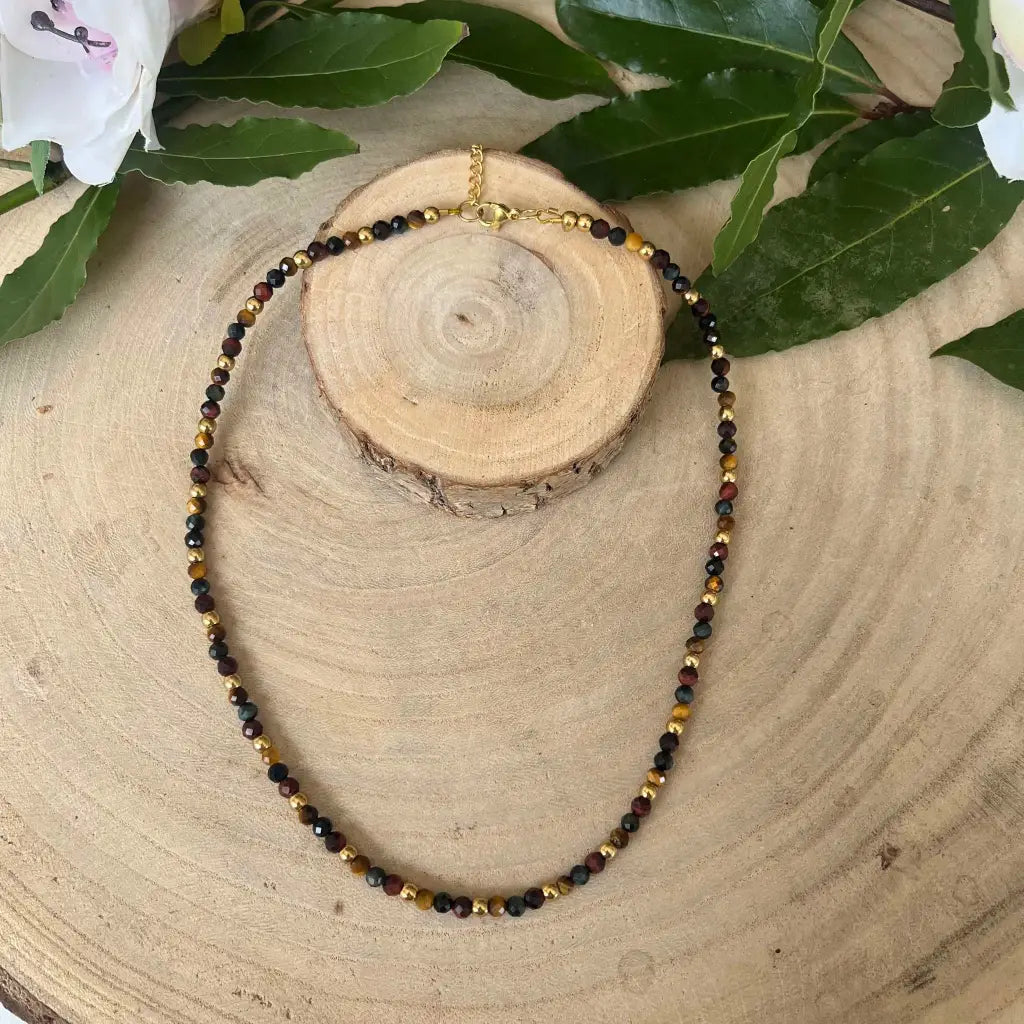 Collier Eden Trois Yeux - bijoux pierre naturelle et acier