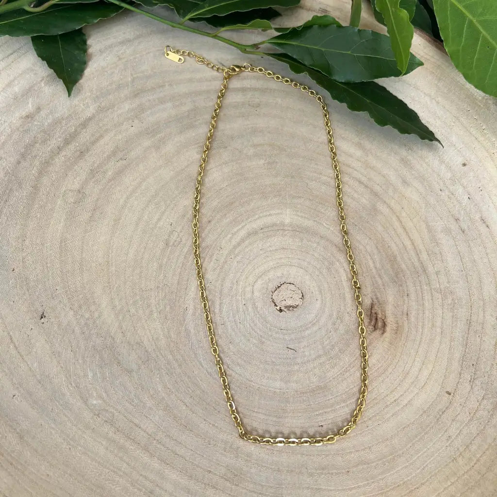 Collier Maille en Acier Inoxydable Doré - chaine acier