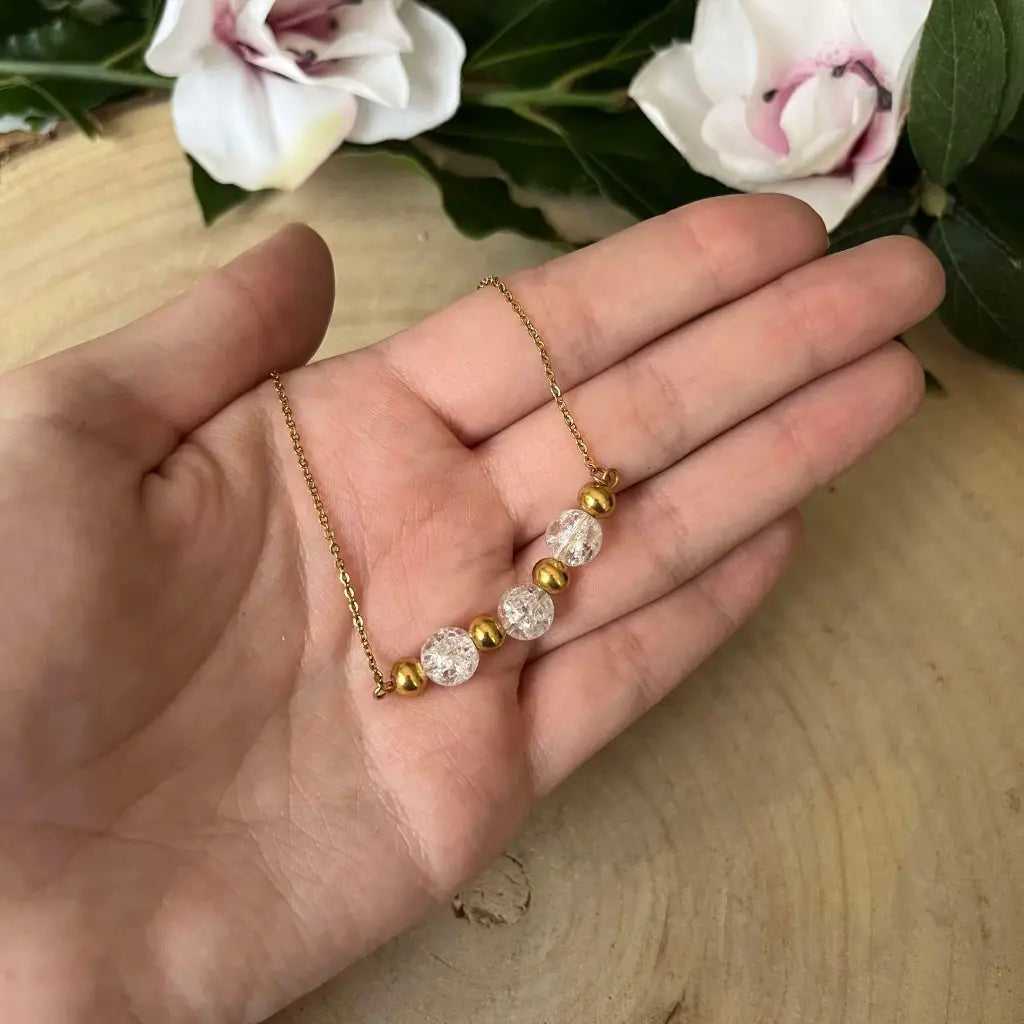 Collier Scintillant Cristal de Roche - bijoux pierre