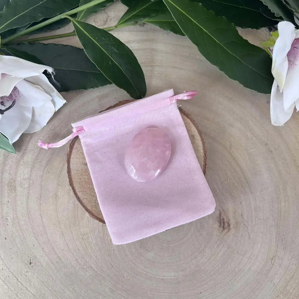 Galet de Pouce Quartz Rose Anti-Stress | Pierre Naturelle &