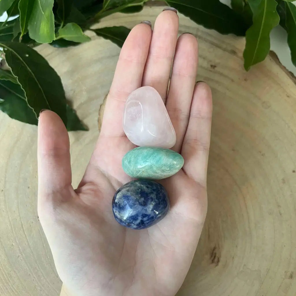 Kit 3 Pierres Naturelles Signe Astro Vierge - Pierre roulée