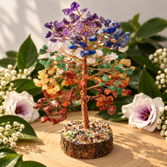 Arbre 7 Chakras en Pierres Naturelles 20 cm
