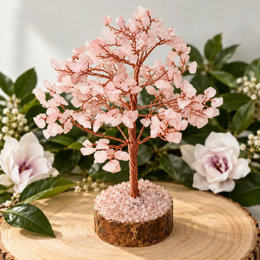 Arbre en Quartz Rose 20 cm – Pierres Naturelles