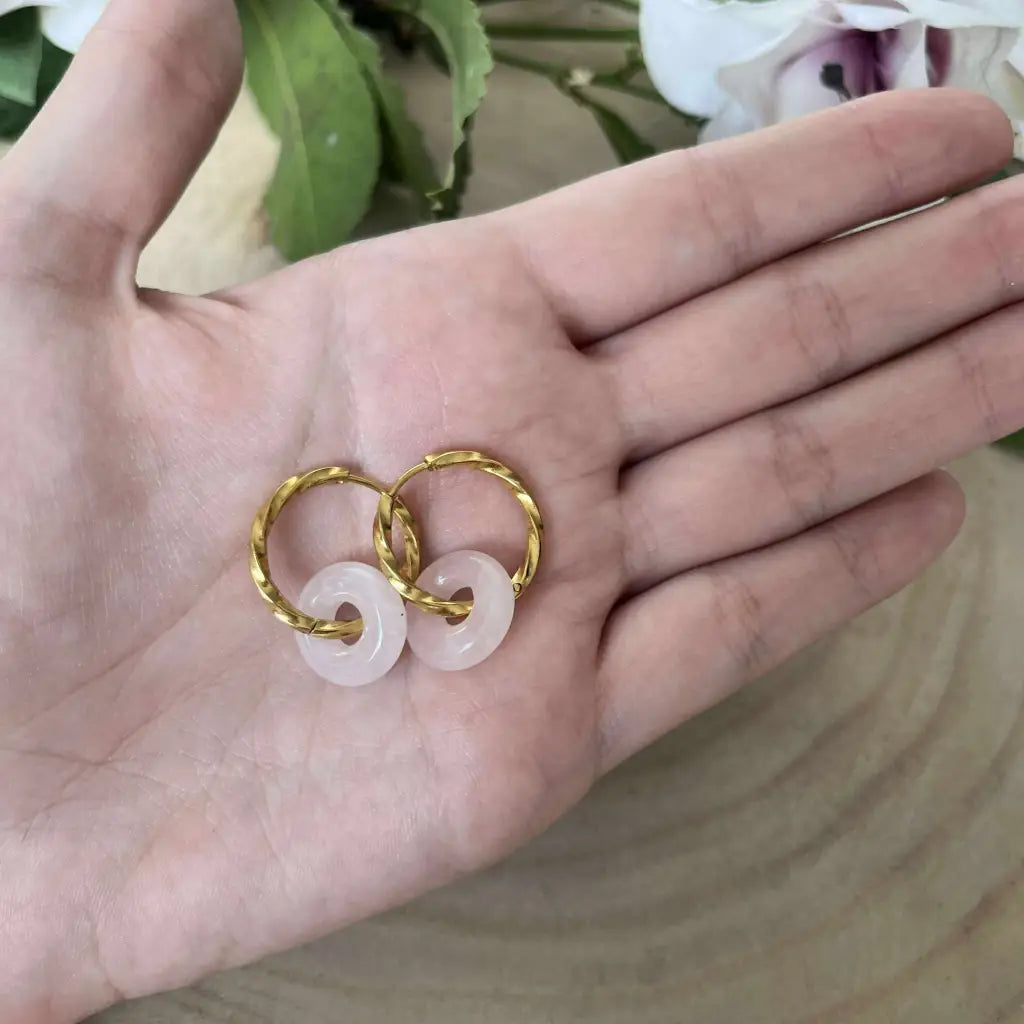 Boucles d’oreilles Donuts en Pierre Naturelle - boucles