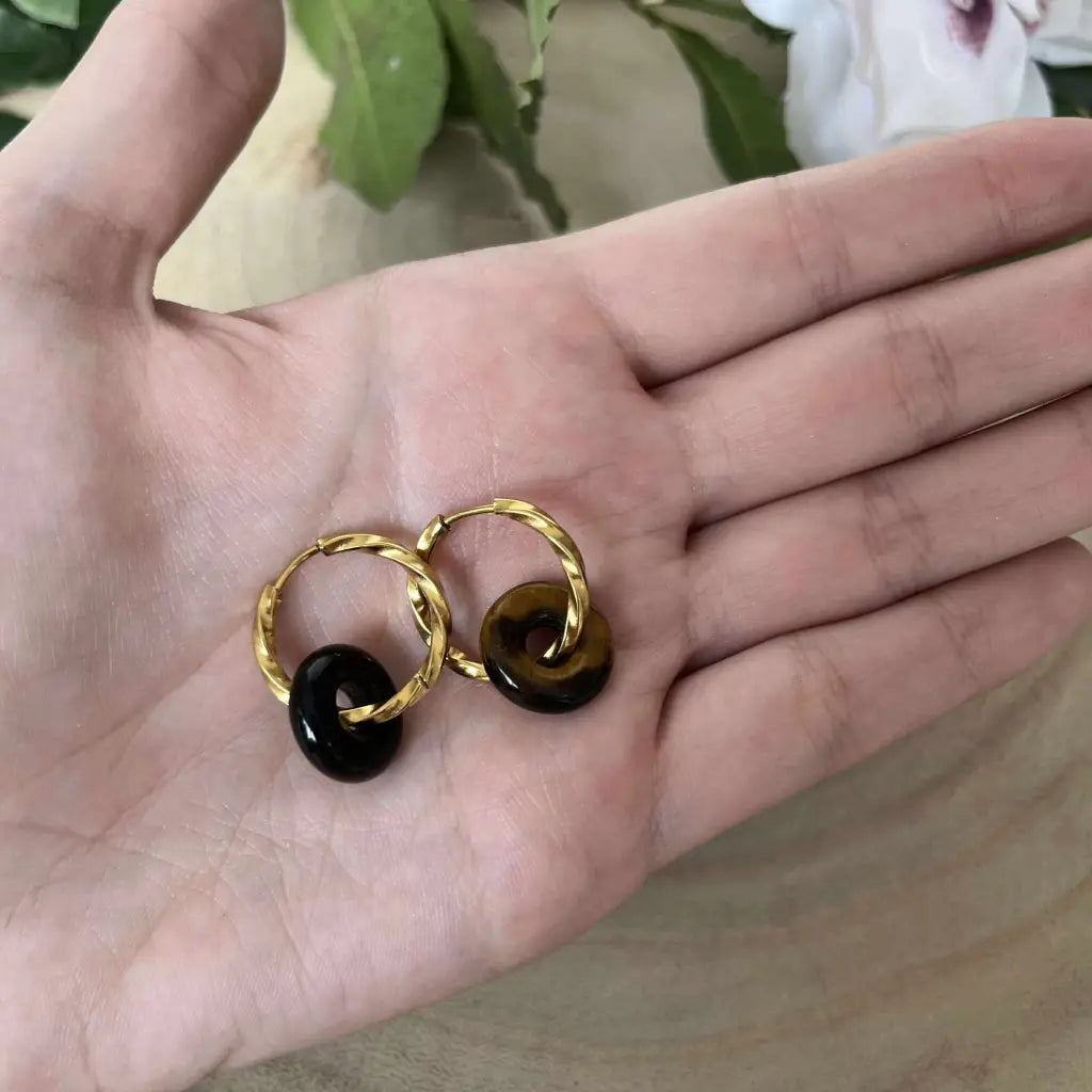 Boucles d’oreilles Donuts en Pierre Naturelle - boucles