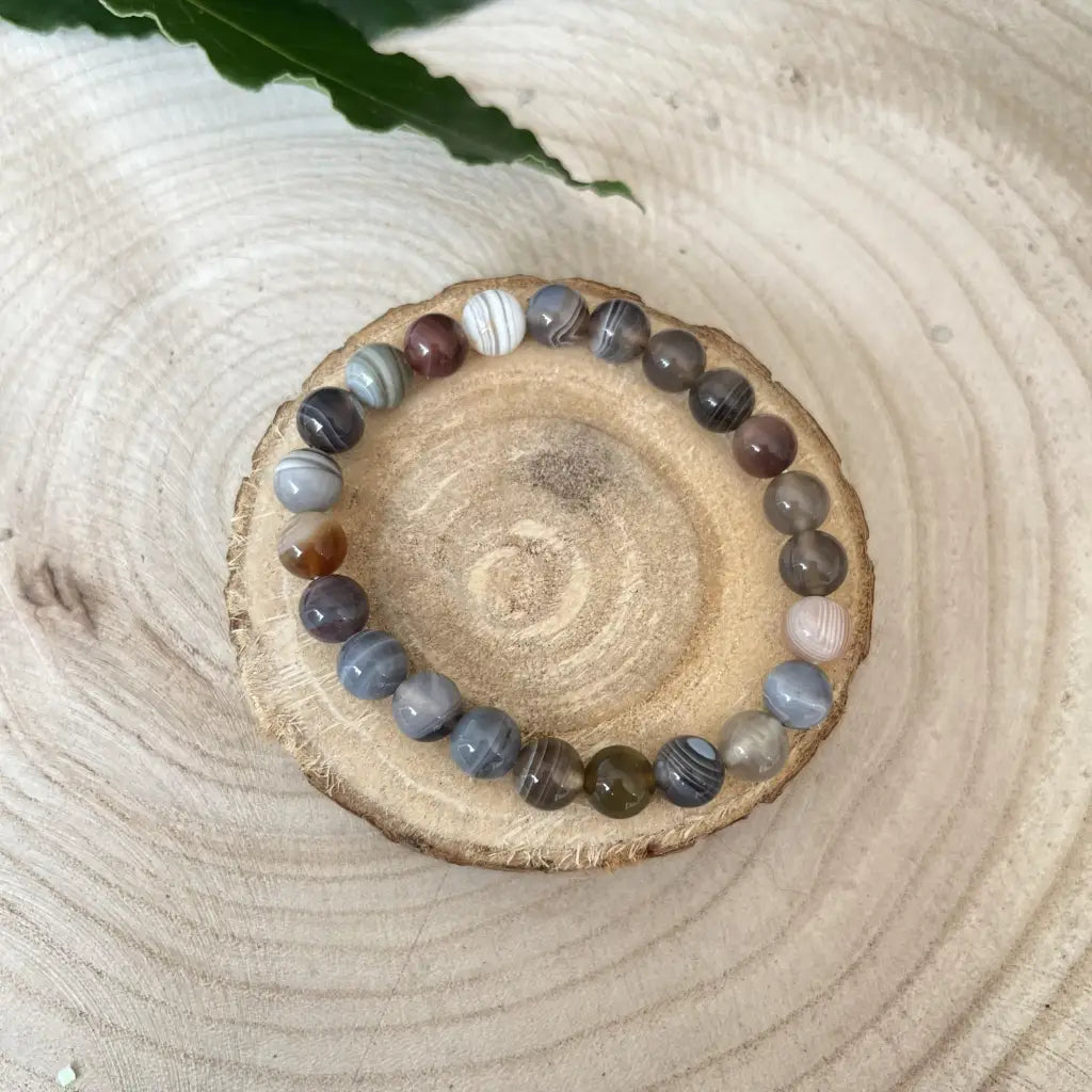 Bracelet d’Agate Botswana Gris - Métamorphosez votre énergie