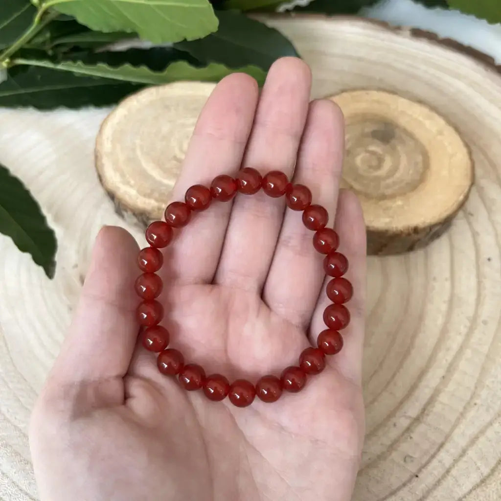 Bracelet en Cornaline avec perles brillantes, parfait pour l'usage quotidien et les occasions spéciales