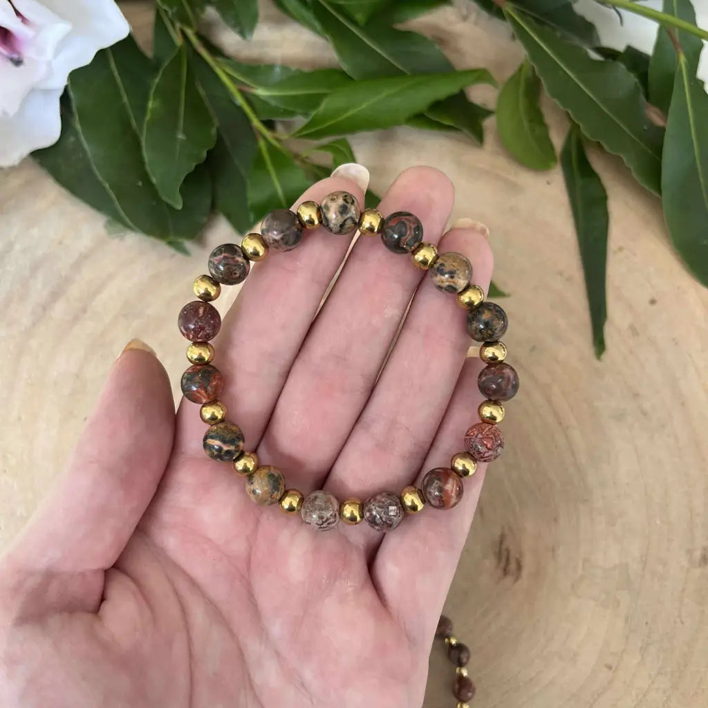 Bracelet en Jaspe Léopard – Force & Harmonie - 15 / Perle