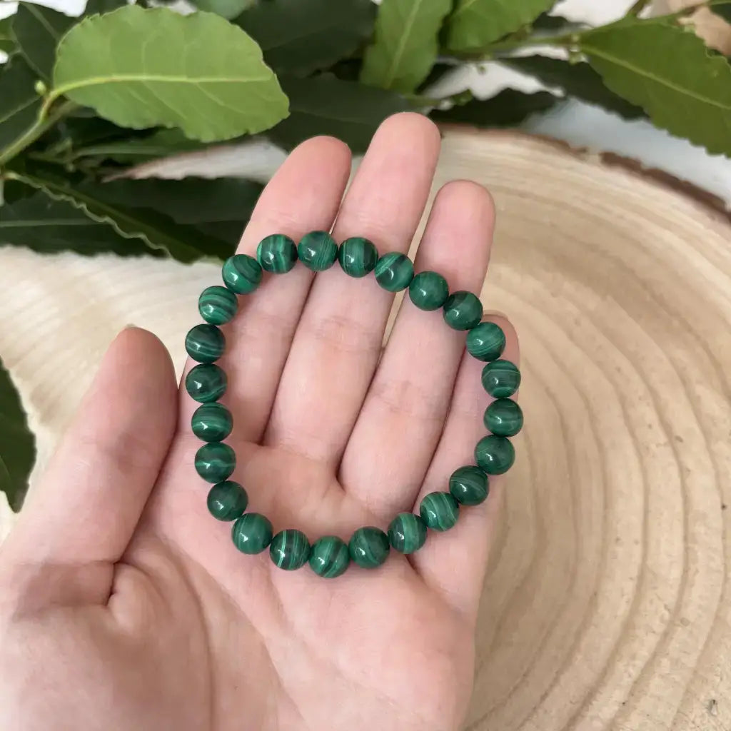 Bracelet Malachite en perles vertes, parfait pour l'élégance et un style naturel