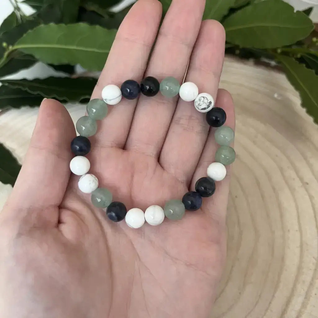 Bracelet Pierre pour Hypersensibilité avec des perles multicolores en pierres naturelles pour apaiser les émotions