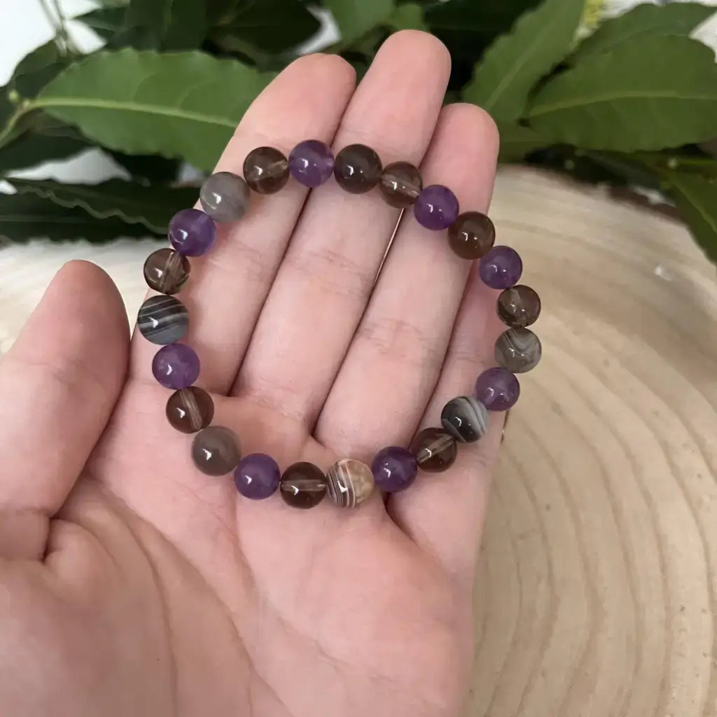 Bracelet Pierres Anti-Tabac en pierre multicolore pour favoriser le bien-être et la cessation du tabac