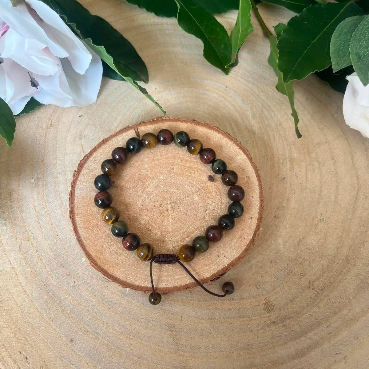 Bracelet Shambala 3 Yeux - Œil de Tigre, Œil de Faucon et Œil de Taureau