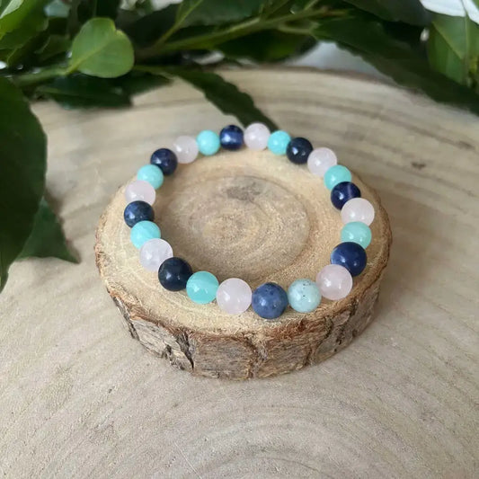 Bracelet Signe Vierge en pierres multi couleurs avec des perles naturelles et élégantes