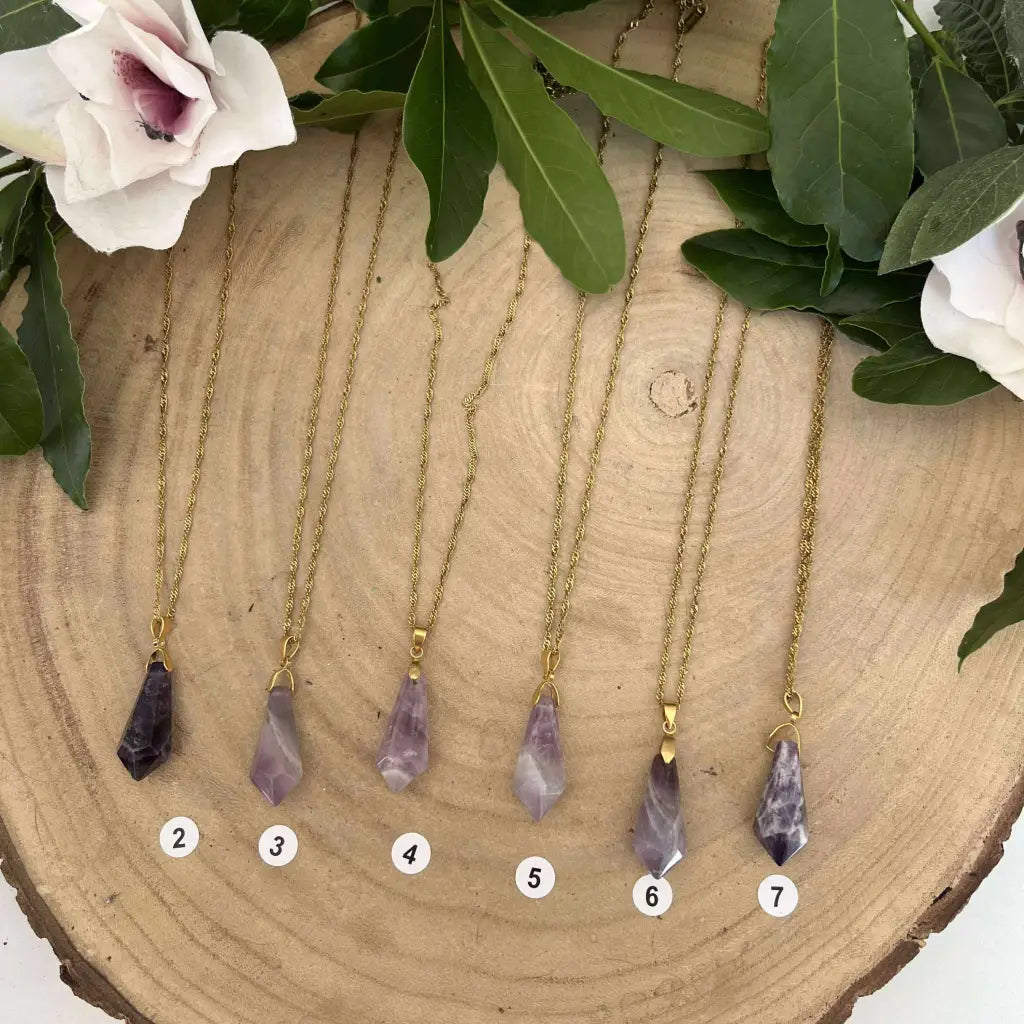 Collier Améthyste Petit Cône – Apaisement et Élégance