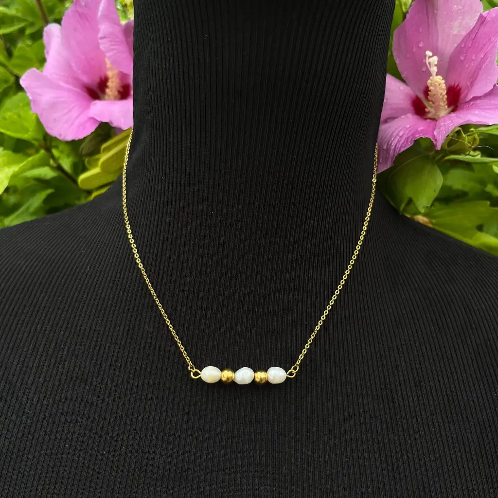 Collier Aqua - Collier acier inoxydable et perle