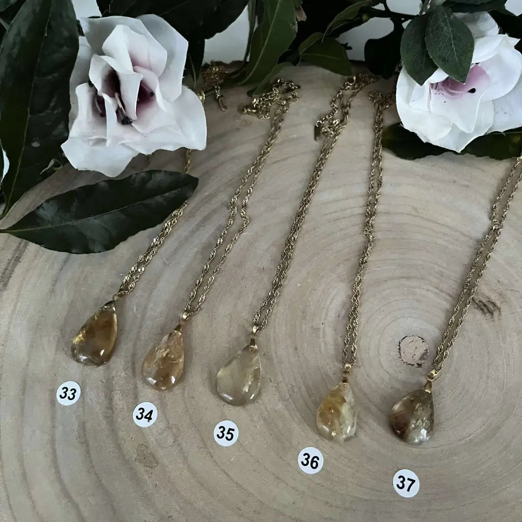 Collier avec Pendentif Citrine - Chance et Abondance - 33