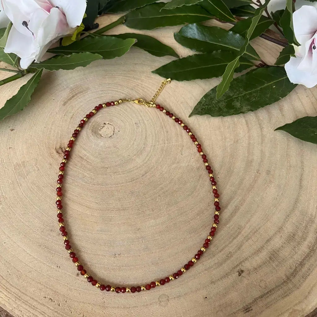 Collier Eden Cornaline - bijoux pierre naturelle et acier