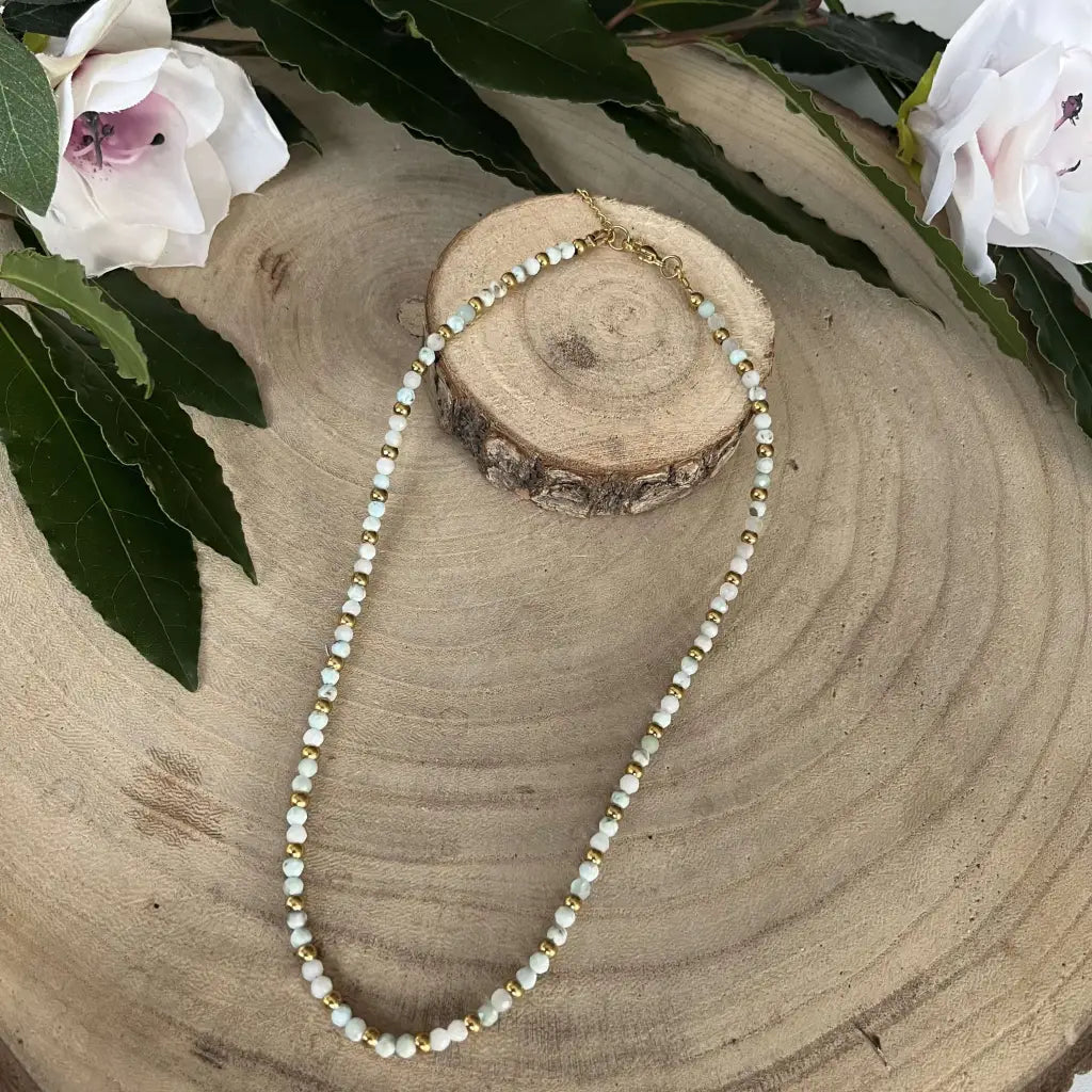 Collier Eden Larimar - bijoux pierre naturelle et acier