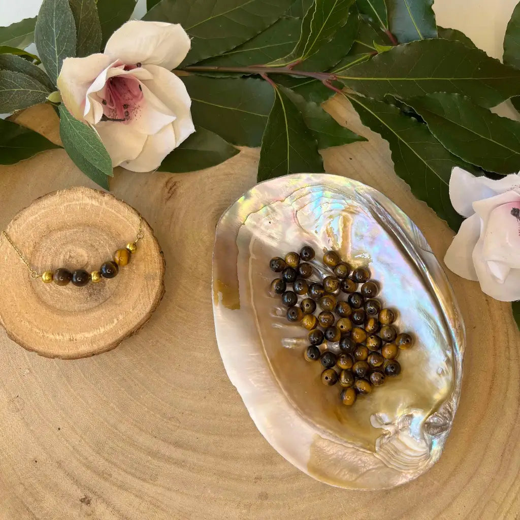 Collier Fusion Minérale - Or / Oeil de Tigre - Collier