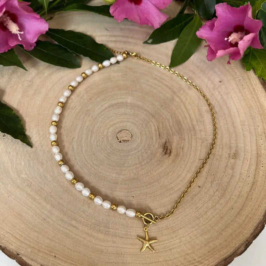 Collier Mélys - Collier acier inoxydable et perle