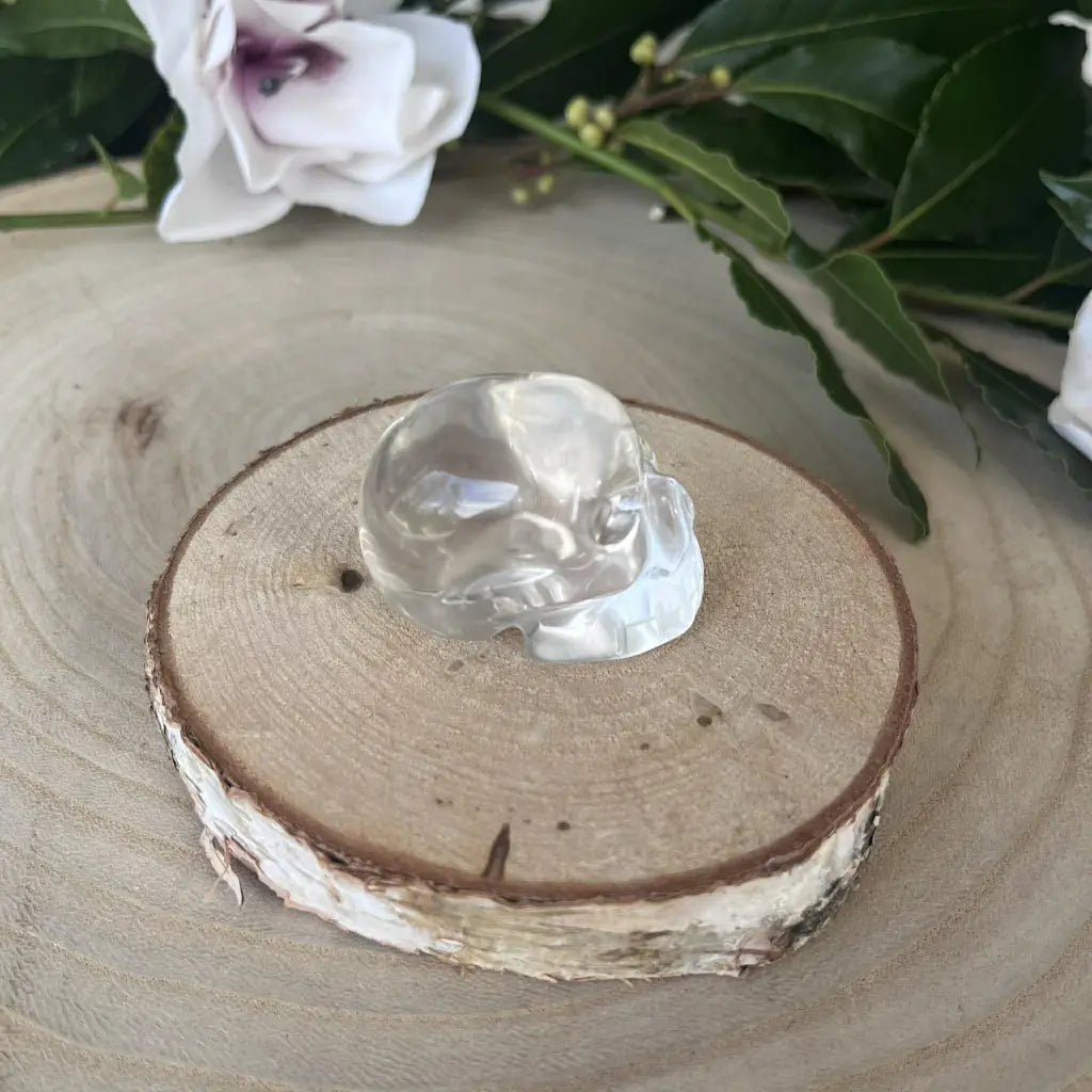 Crâne – Cristal de Roche - Figurine pierre naturelle