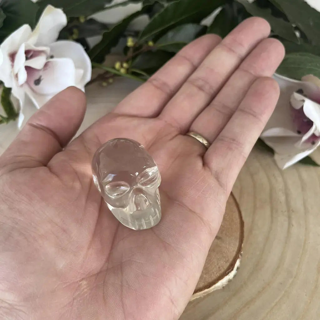 Crâne – Cristal de Roche - Figurine pierre naturelle