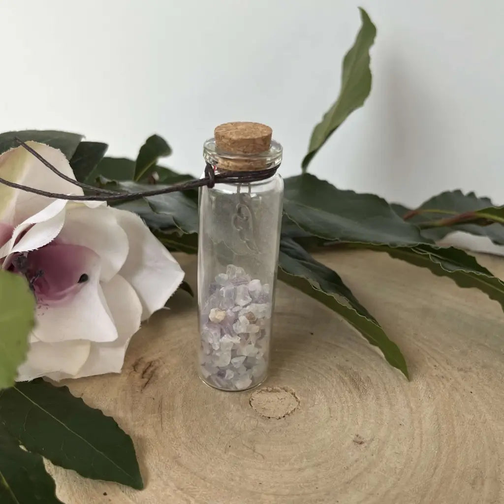 Fiole à Souhaits en Pierres Naturelles - Fluorine