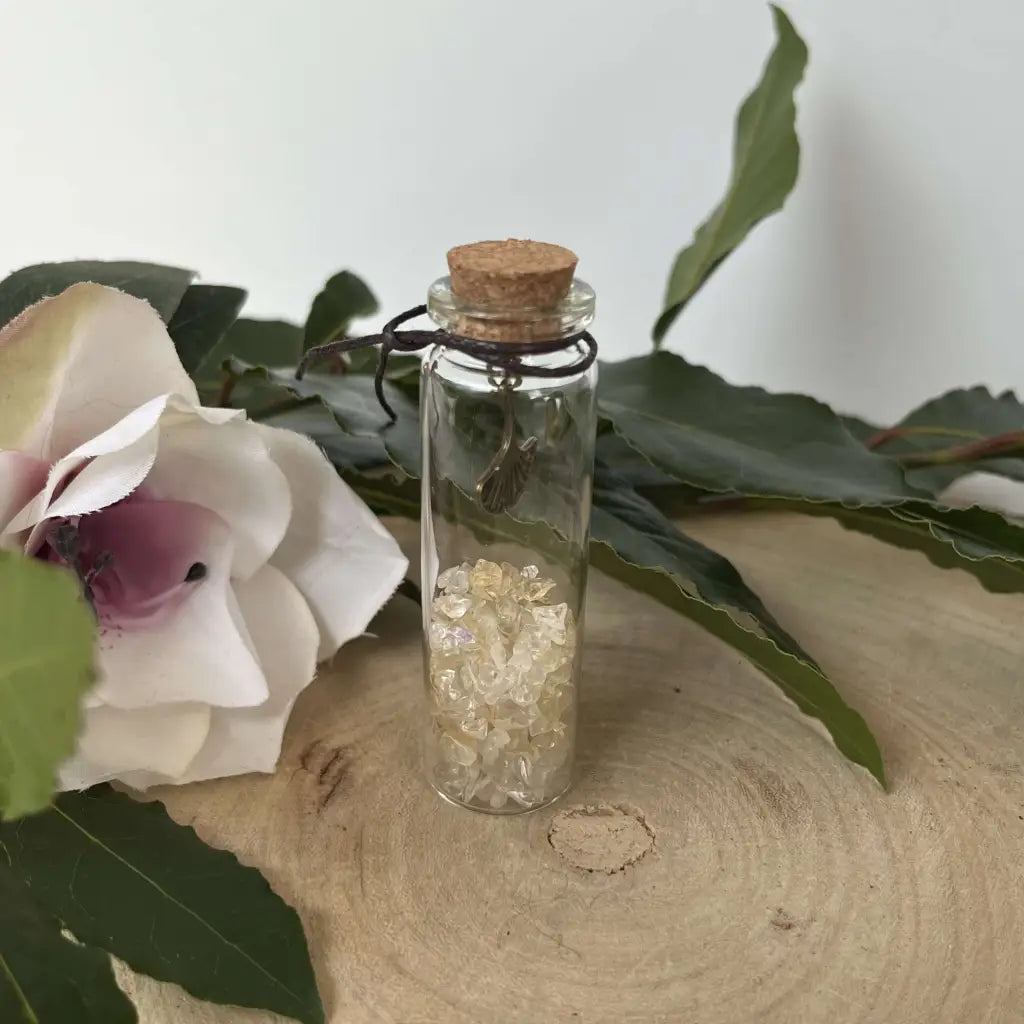 Fiole à Souhaits en Pierres Naturelles - Citrine Chauffée