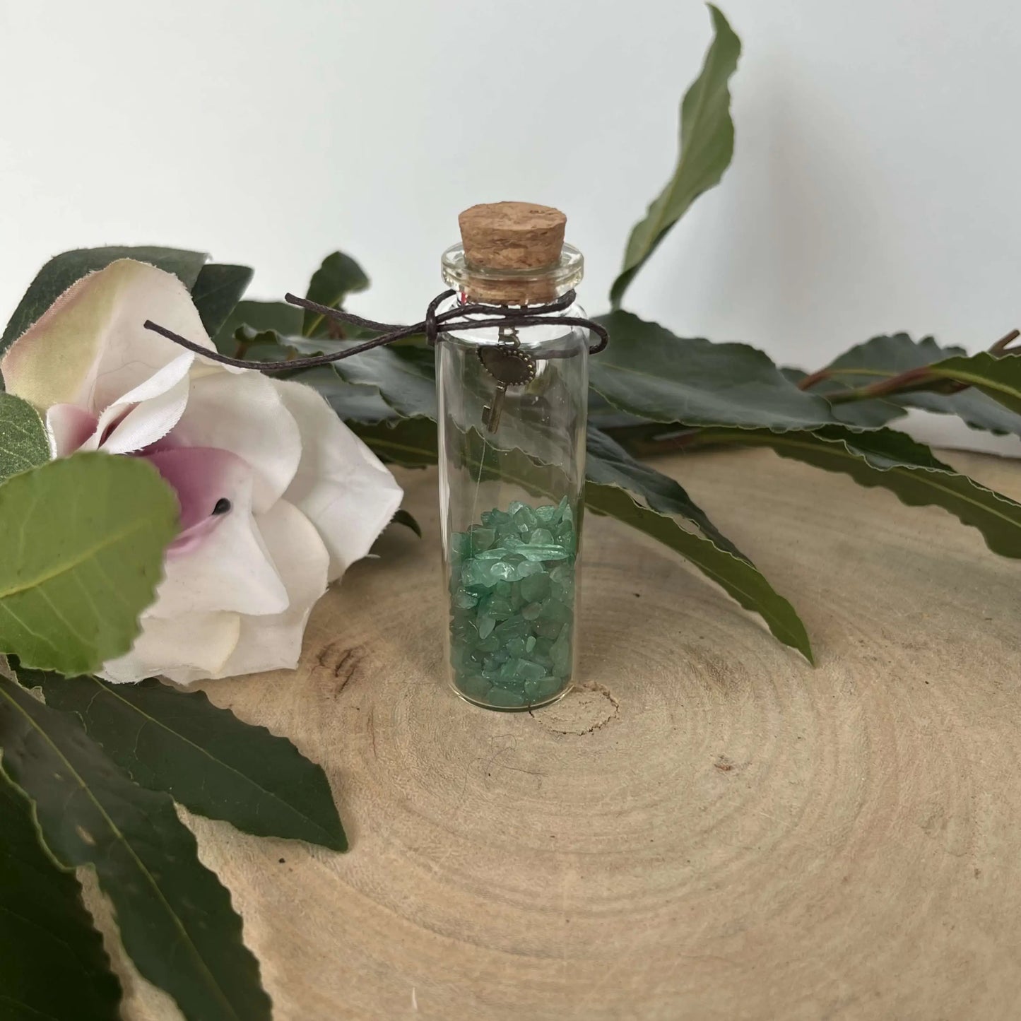 Fiole à Souhaits en Pierres Naturelles - Aventurine Verte