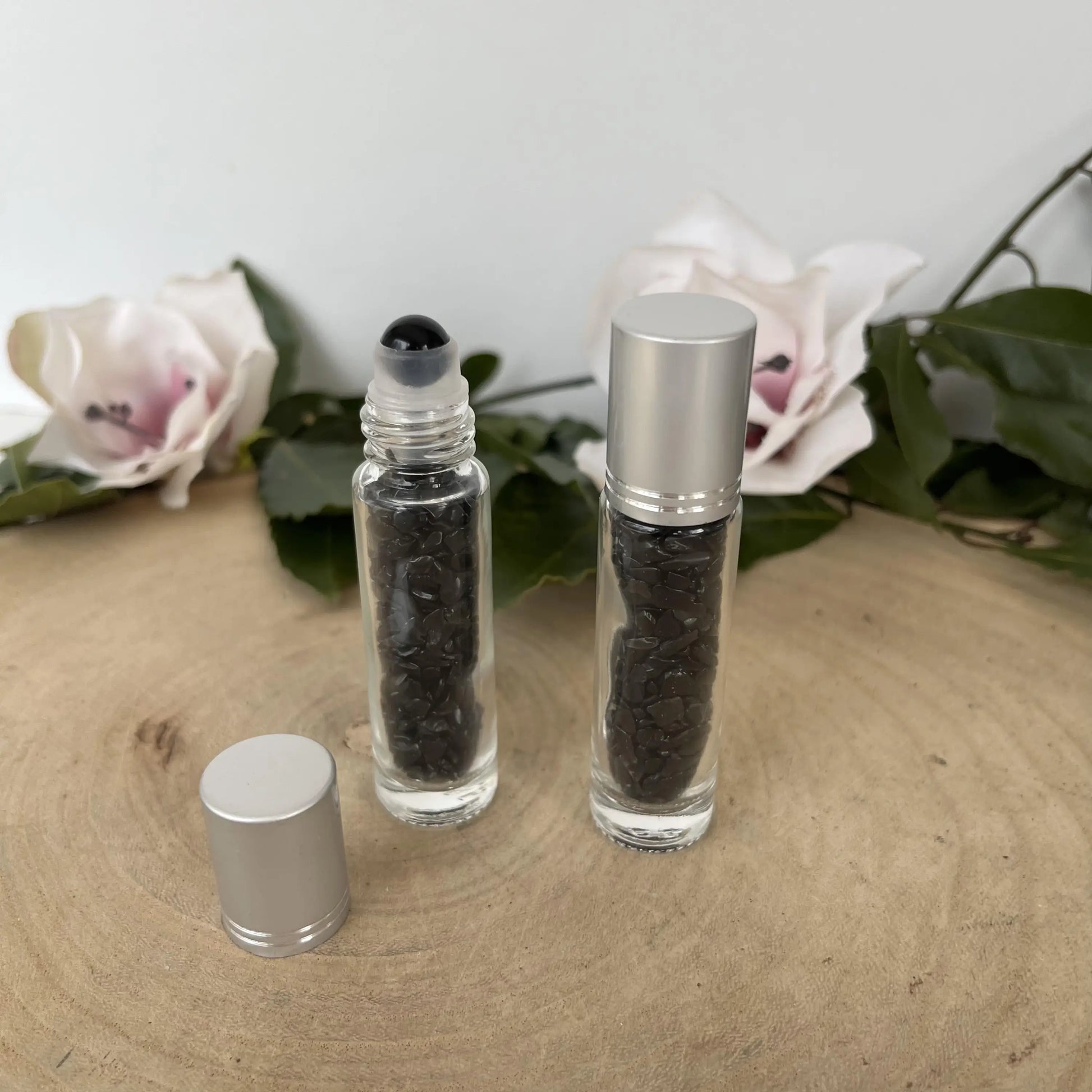 Flacon Roll-On en Obsidienne Noire – 10 ml | Pierre