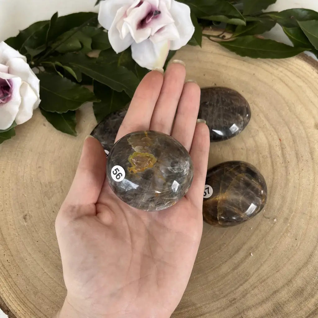 Galet de Pierre de Lune Noire - 56 - Galet pierre naturelle