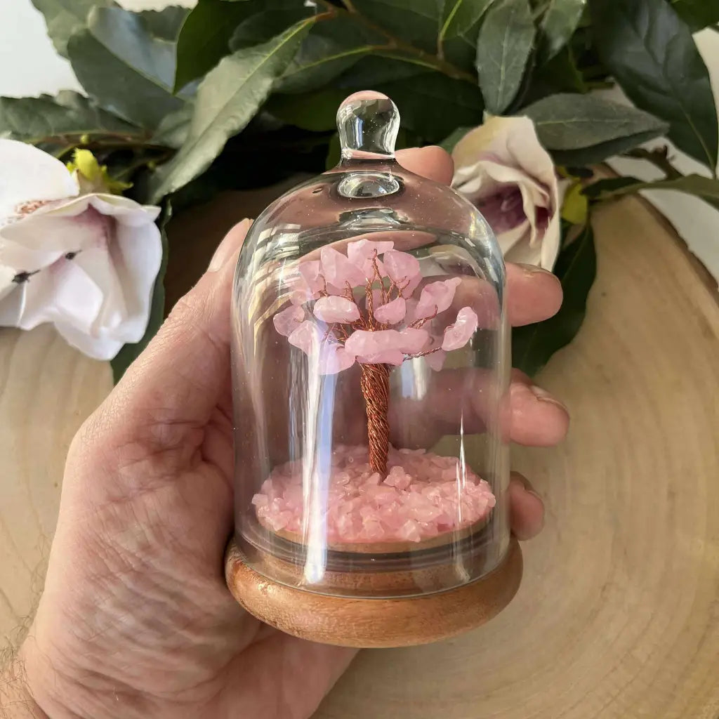 Jardin Dôme en Quartz Rose – Symbole d’Amour et d’Harmonie