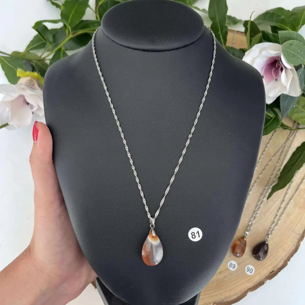 Pendentif en Cornaline - Amour et dynamisme. - Argent / 81