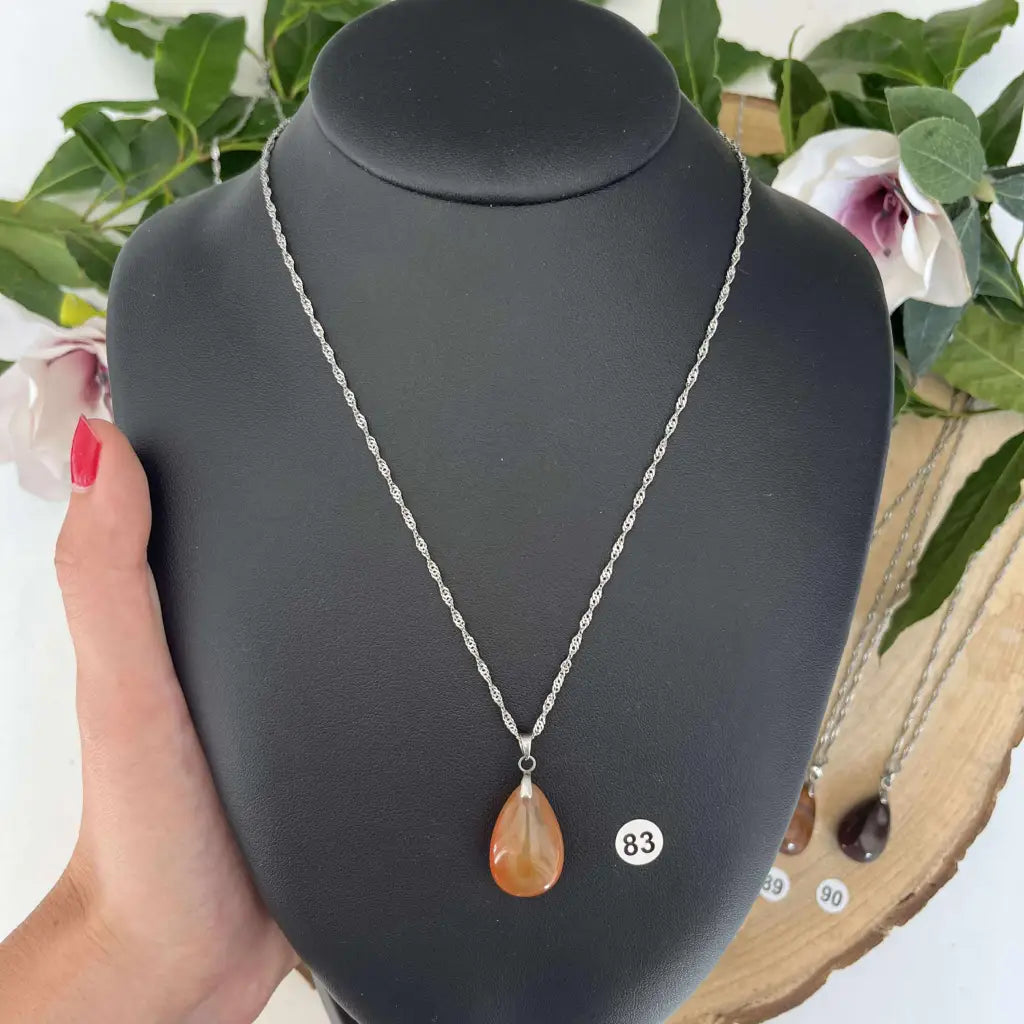 Pendentif en Cornaline - Amour et dynamisme. - Argent / 83