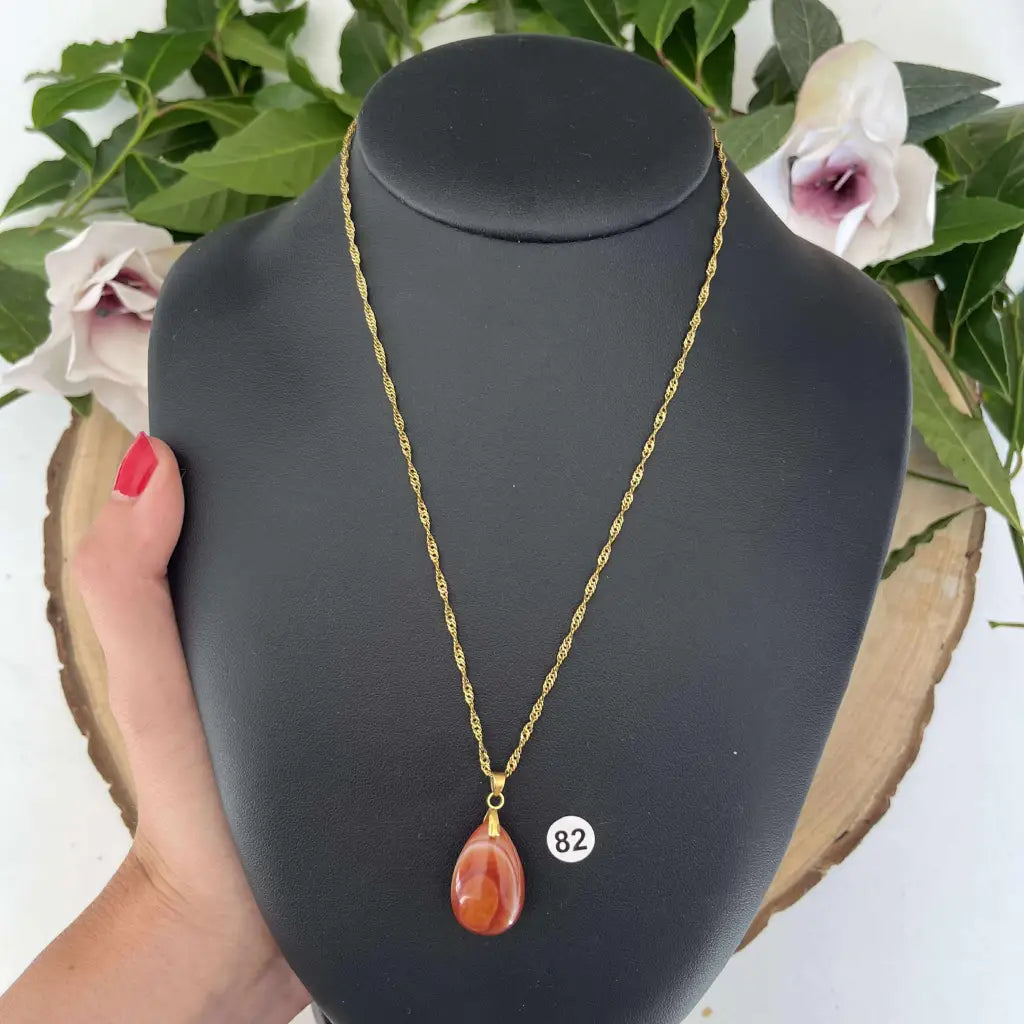 Pendentif en Cornaline - Amour et dynamisme. - Or / 82