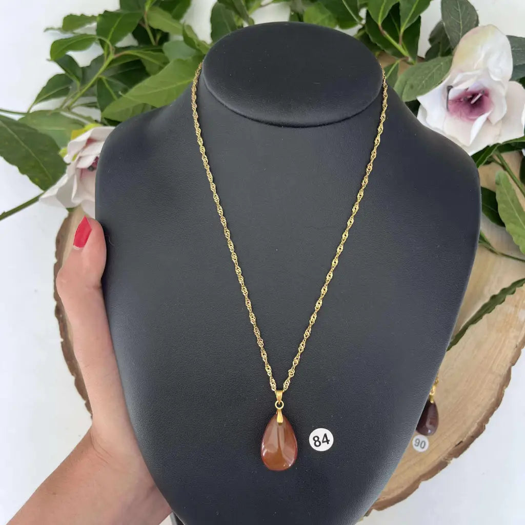 Pendentif en Cornaline - Amour et dynamisme. - Or / 84