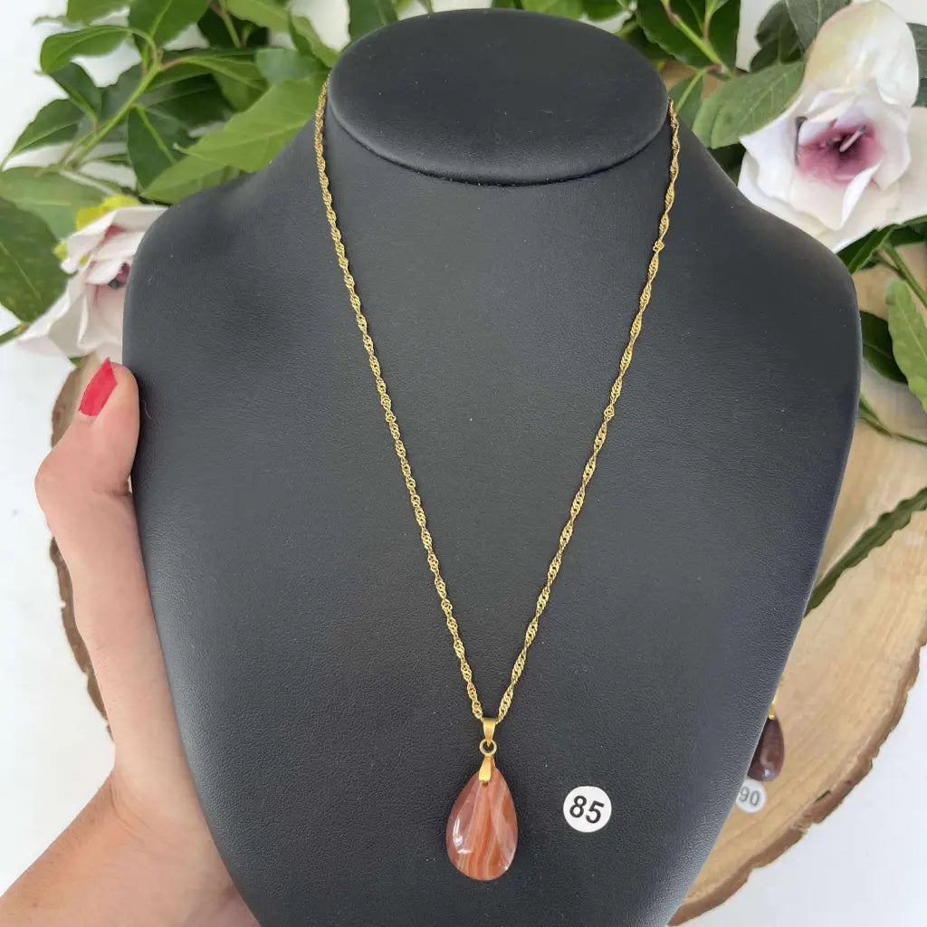 Pendentif en Cornaline - Amour et dynamisme. - Or / 85