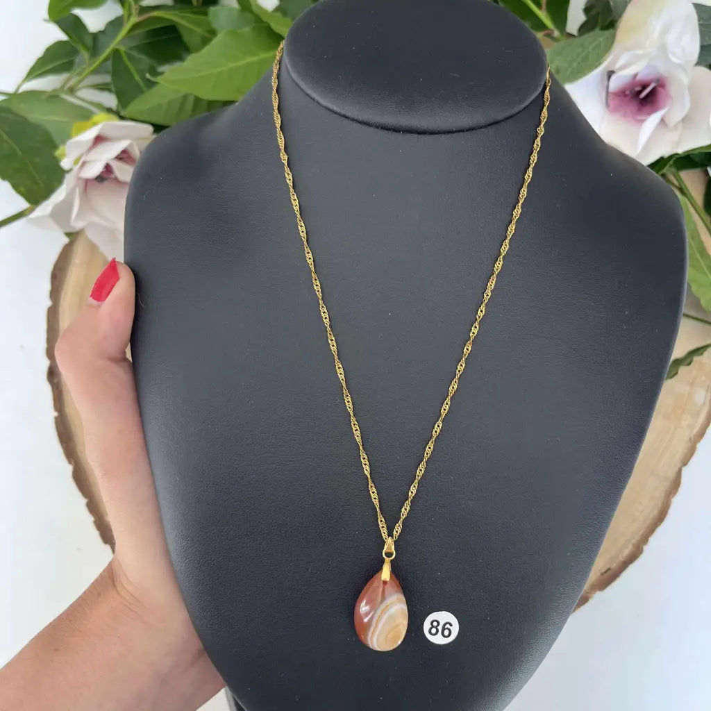 Pendentif en Cornaline - Amour et dynamisme. - Or / 86