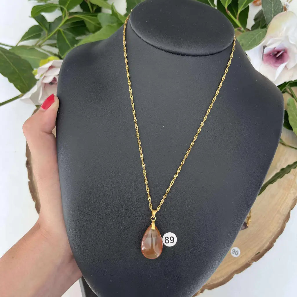 Pendentif en Cornaline - Amour et dynamisme. - Or / 89