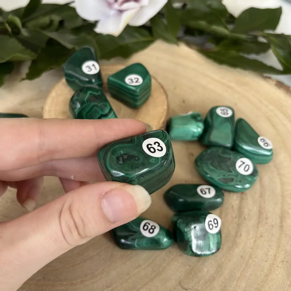 Pierre Roulée Malachite - 63 - Pierre roulée