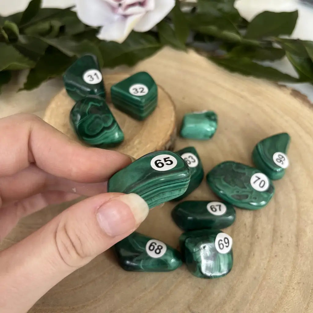 Pierre Roulée Malachite - 65 - Pierre roulée