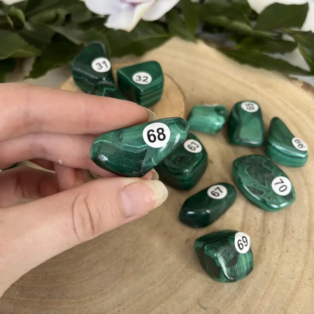 Pierre Roulée Malachite - 68 - Pierre roulée