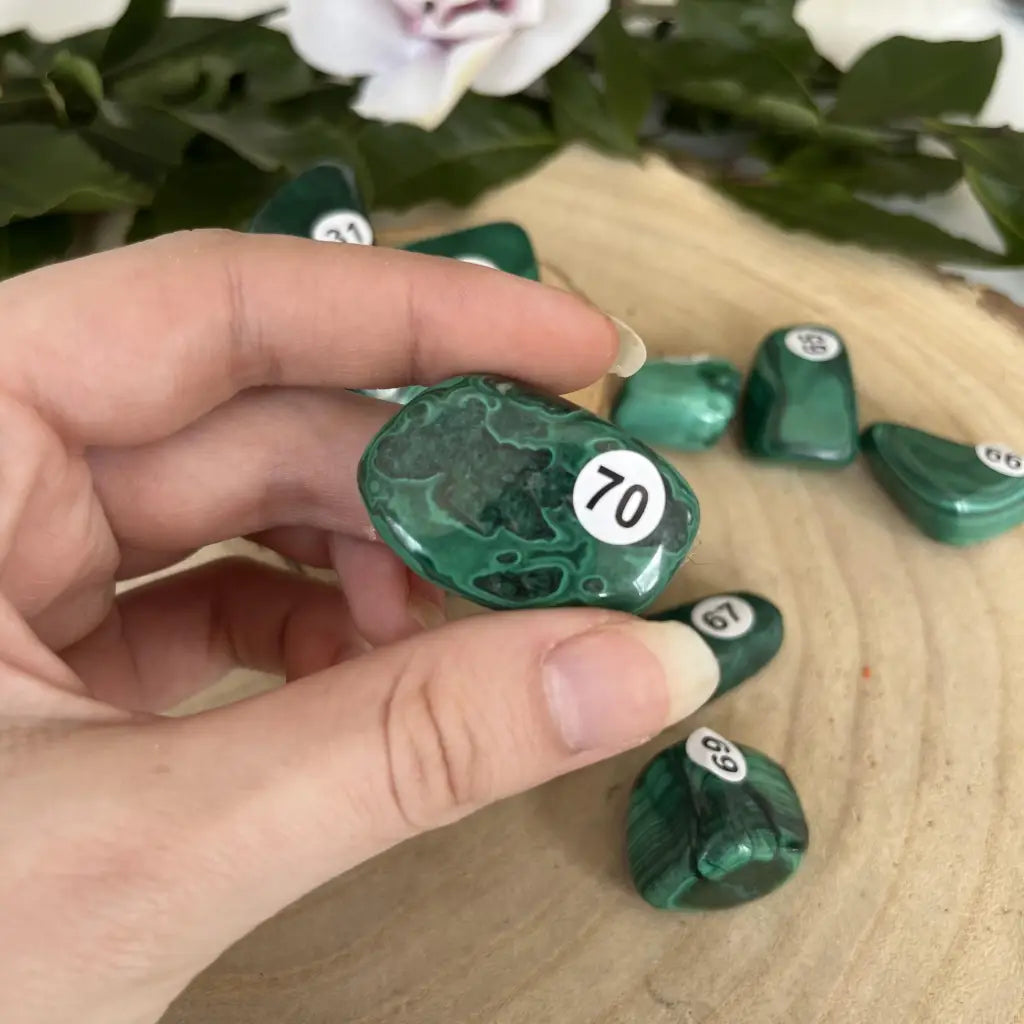 Pierre Roulée Malachite - 70 - Pierre roulée