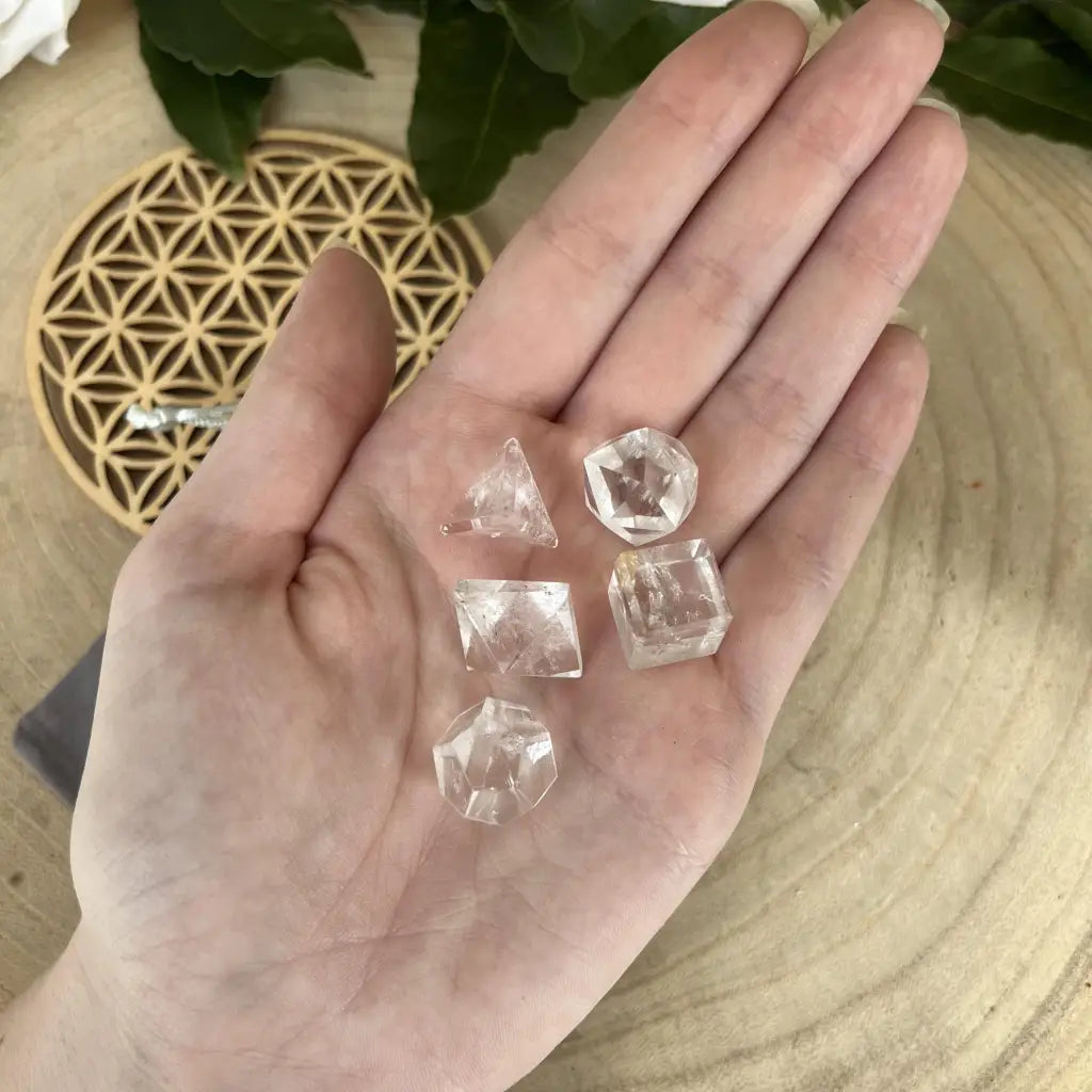 Solides de Platon en Cristal de Roche